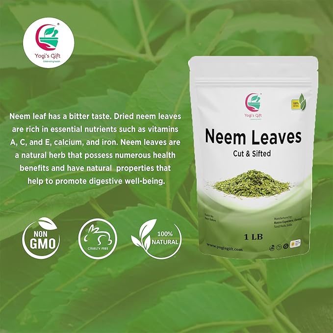 Neem Leaf 1 lb (454 grams) | 100% Natural Tea | Neem Leaves Cut and Sifted | Azadirachta Indica