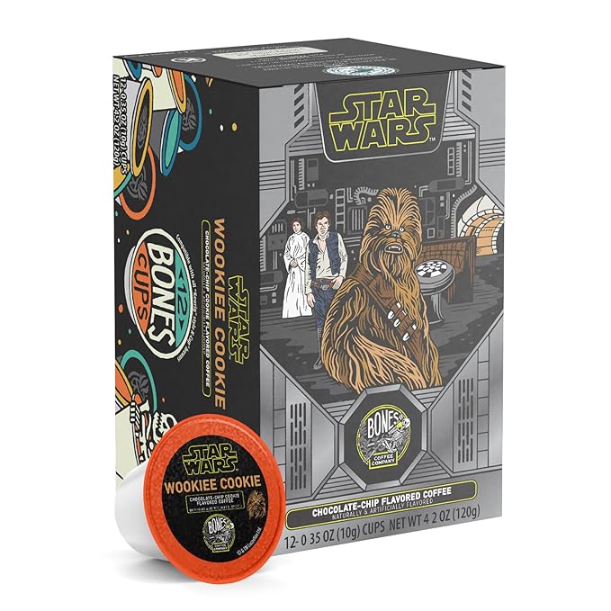 Bones Coffee Company Star Wars Wookiee Cookie, Chocolate Chip Cookie Flavored Coffee Pods, Low Acid