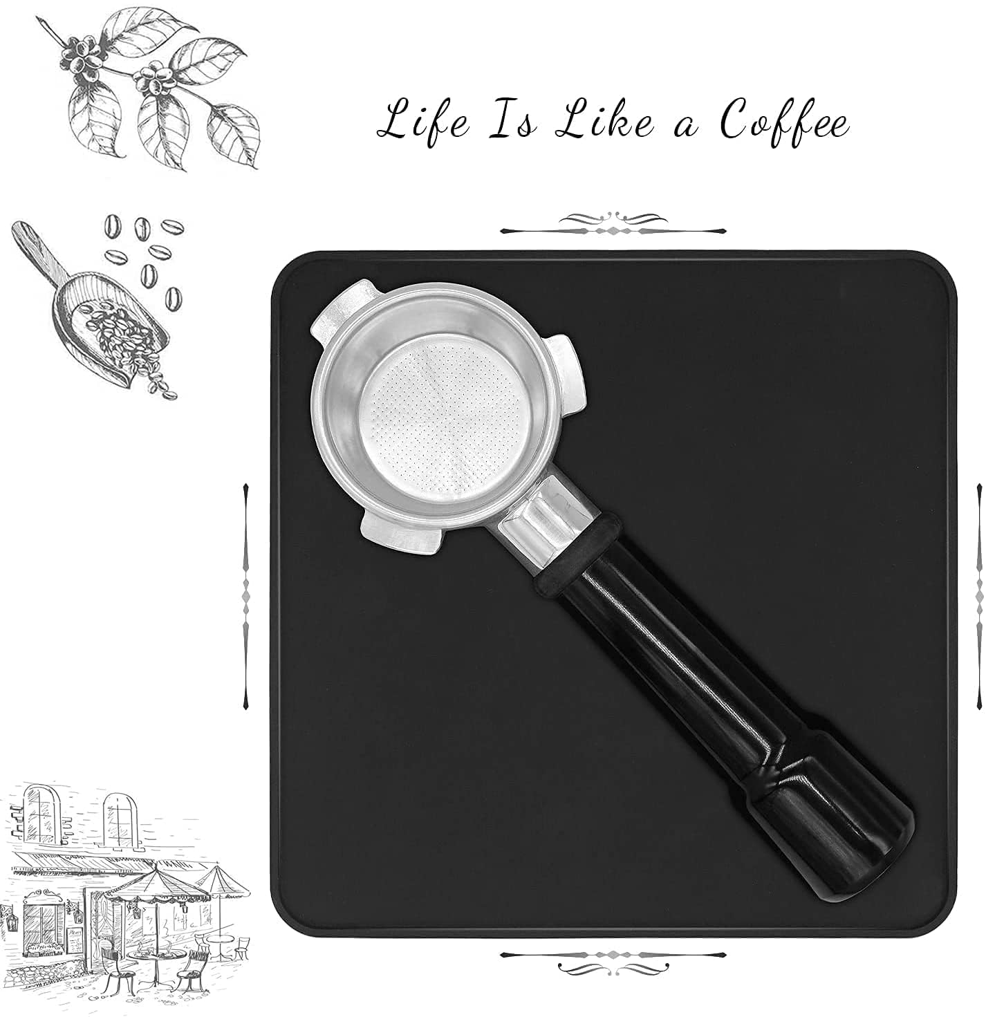 Ezebesta Coffee Tamper Mat for Portafilter - Silicone Tamping Pad -Espresso Machine Accessories