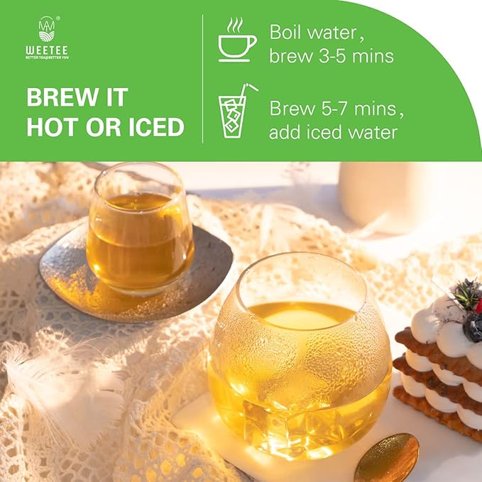 WT WEETEE Organic Decaf Green Tea Bags, Organic Green Tea 100 Count | CO2-Decaffeinated | Super