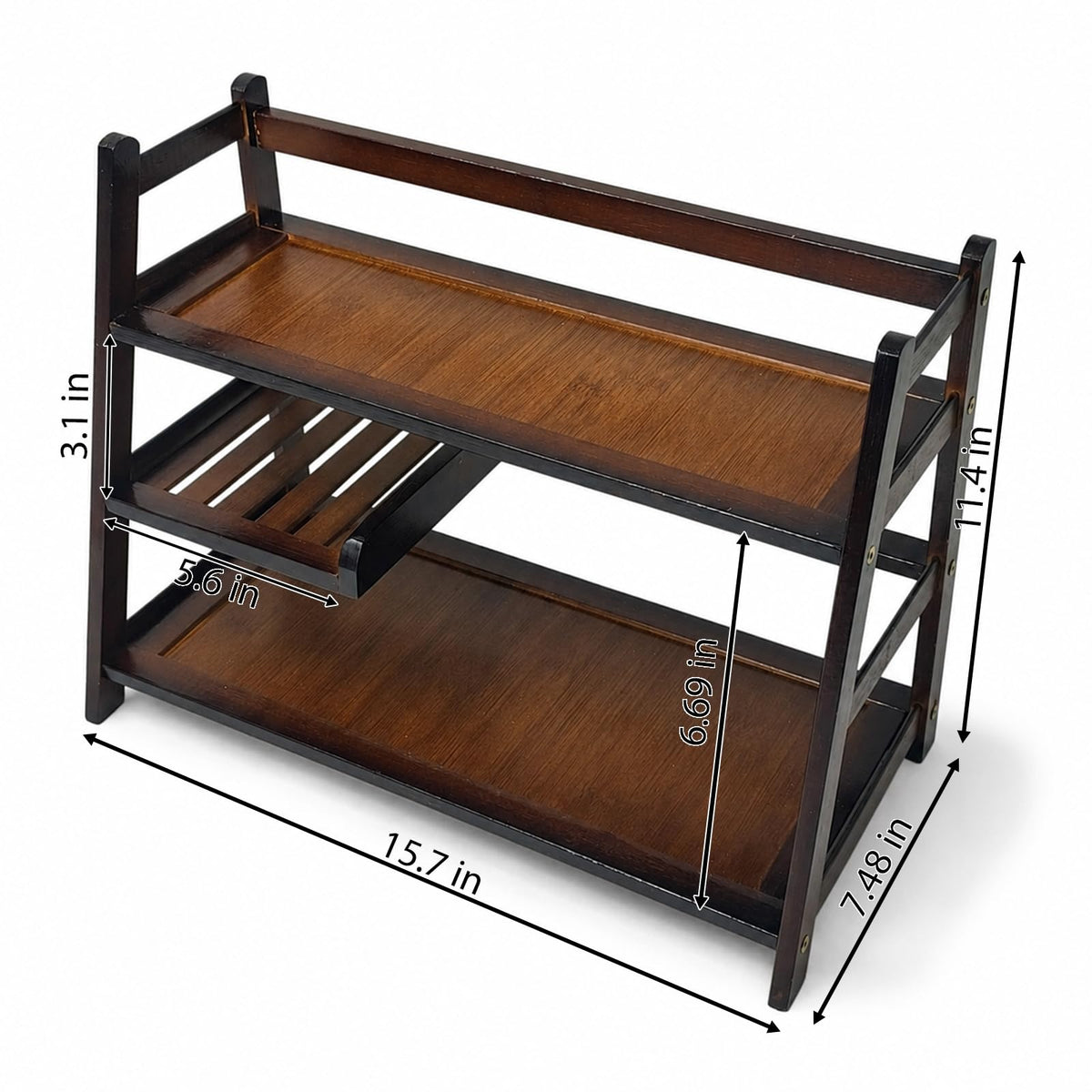 Lnncdsc 3 Tier Bamboo Matcha Station, coffee station organizer Shelf
