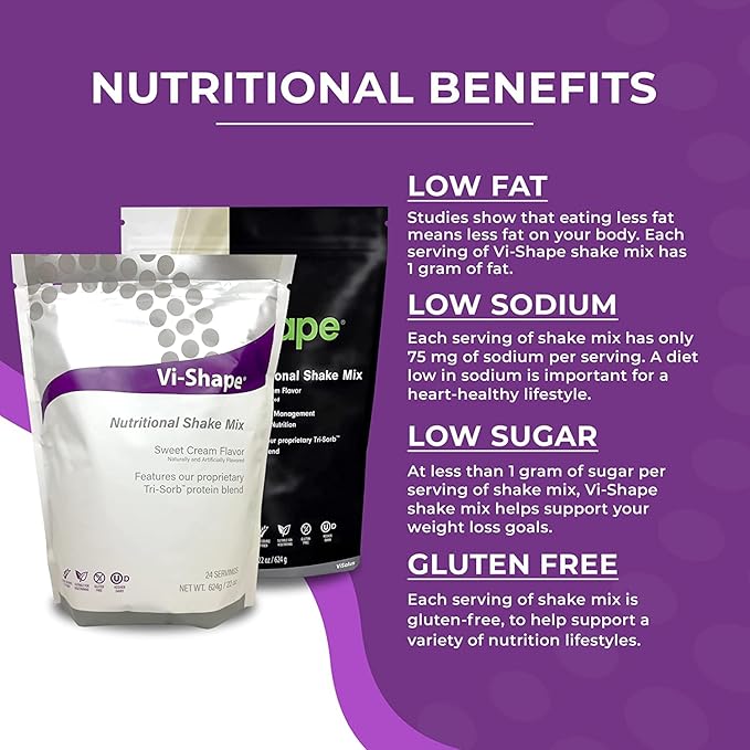 Vi Shape Original Nutritional Shake Mix Sweet Cream Flavor | 22oz (4 Bags, 96 Servings)