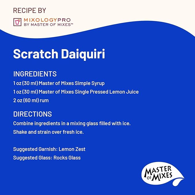 Master of Mixes Cocktail Essentials Simple Syrup, 375 ML Bottle (12.7 Fl Oz)