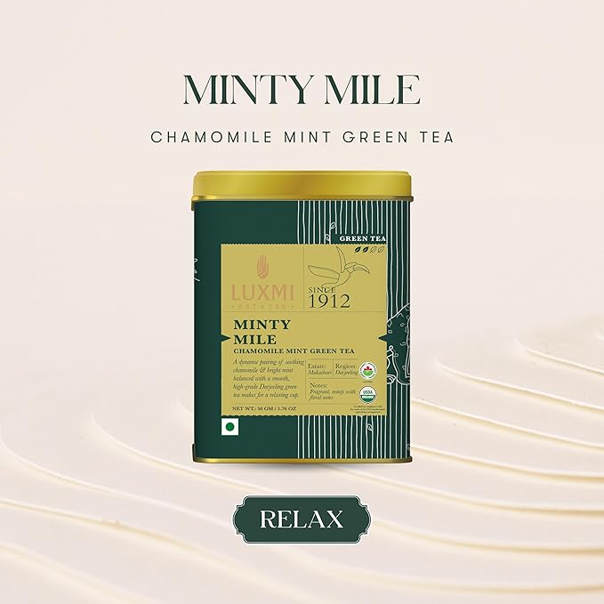 Luxmi Estates - Minty Mile - Organic Chamomile Mint Tea - Loose Leaf - 50g (25 Cups) | With