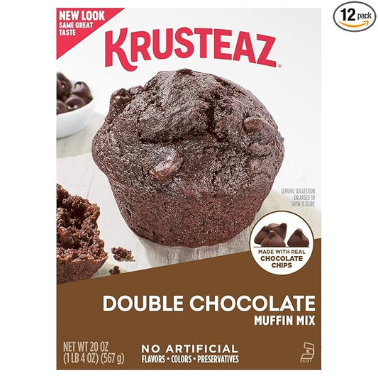 Krusteaz Muffin Mix, Double Chocolate Muffin Mix, Made with Real Chocolate Chips & No Artificial