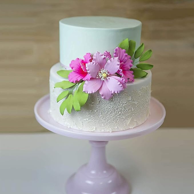 Global Sugar Art Hibiscus Sugar Cake Flowers, Hot Pink, Large, Hawaiian Cake Flower Large 3 Count
