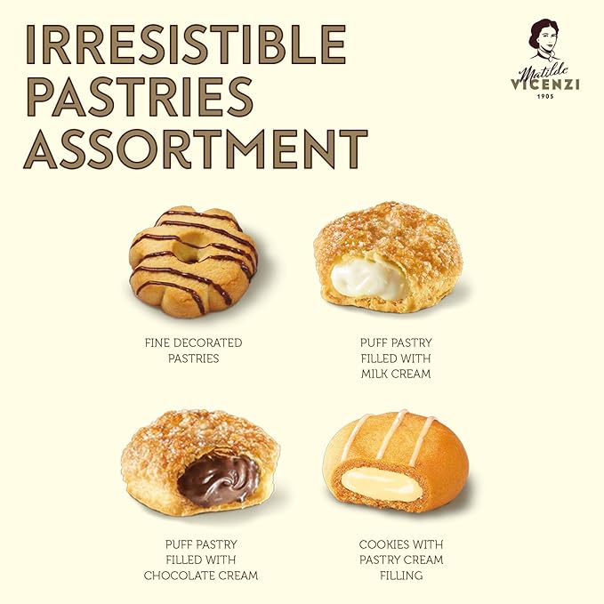 Matilde Vicenzi Verona Gift Tin - Assortment of Italian Pastries and Cookies for Gifting - 32oz