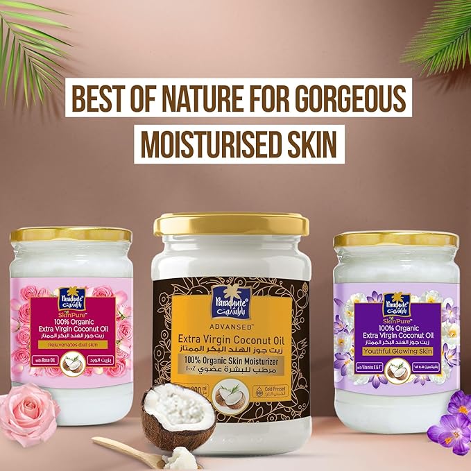 Parachute Advansed SkinPure 100% Organic Extra Virgin Coconut Oil |Face & Body Oil Moisturizer| For