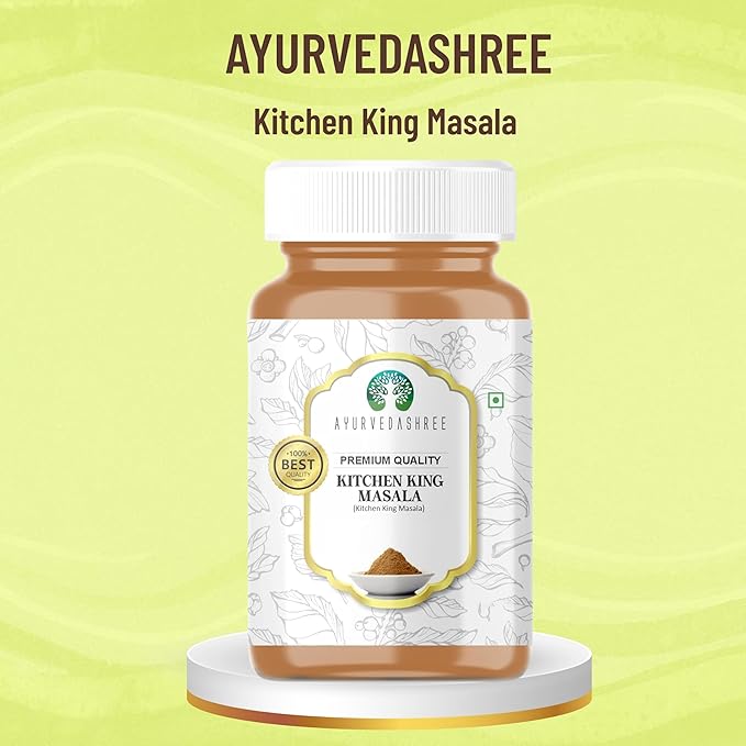 AYURVEDASHREE Kitchen King Masala 100gm PET Jar ~ All Natural | Vegan | No Colors | NON-GMO |