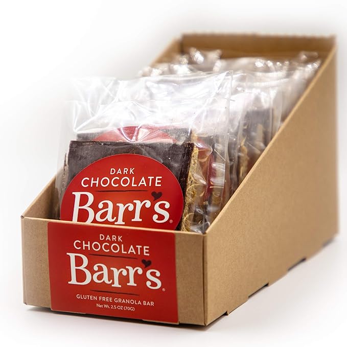 Mrs. Barr’s Natural Foods Granola Bars | Dark Chocolate | Certified Organic Gluten Free Oats | Soft