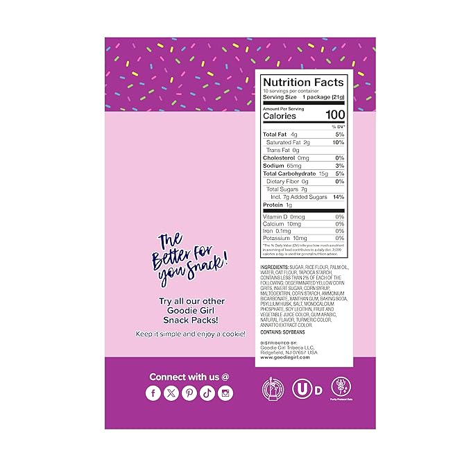 Goodie Girl Mini Confetti Sugar Cookies – Peanut Free, Gluten Free, No Artificial Ingredients – 100