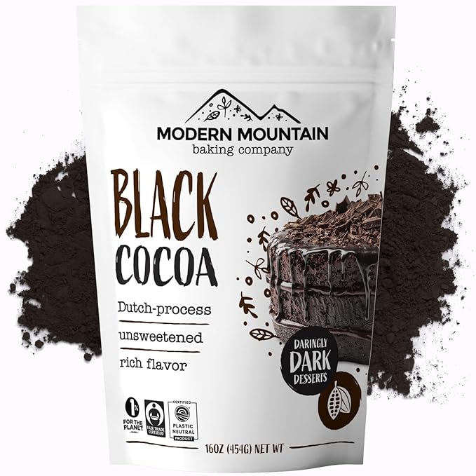 Black Cocoa Powder (1 lb) Bake the Darkest Chocolate Baked Goods, Achieve Rich Chocolate Flavor
