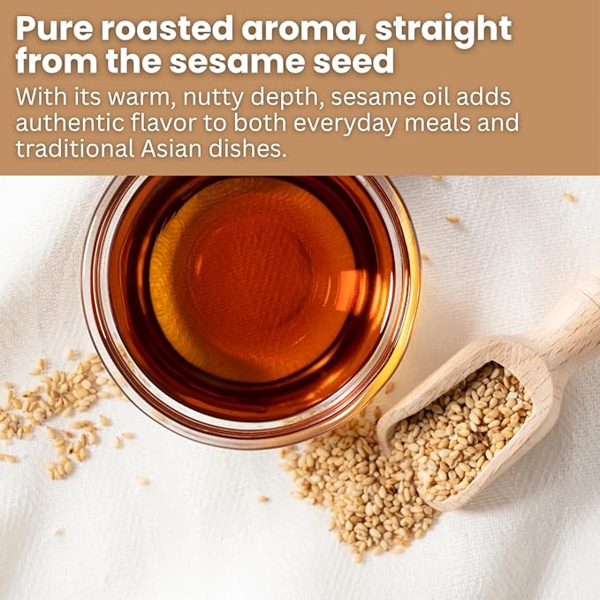 Korean Pure Sesame oil 10.14 fl oz, 100% Roasted Sesame Seed Oil with Rich Nutty Flavor, Made in