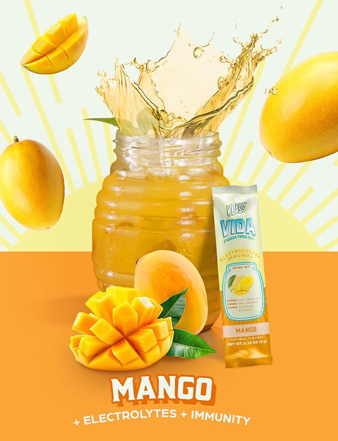 Hydration + Immunity Electrolyte Drink Mix ??Mango Agua Fresca Flavor | Sugar-Free Powder with