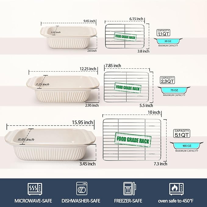 Artena Casserole Dishes For Oven, Ceramic Baking Dish, Large Lasagna Pan With Handles, Baking Pan