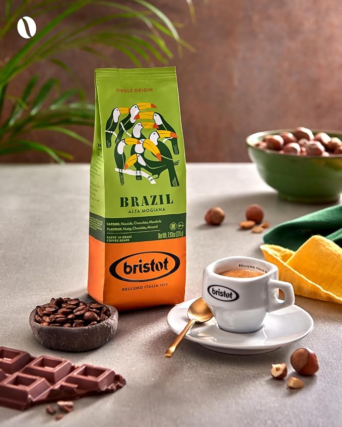 Bristot Single Origin Brazil Alta Mogiana | Italian Single Origin Espresso Beans | 100% Arabica |