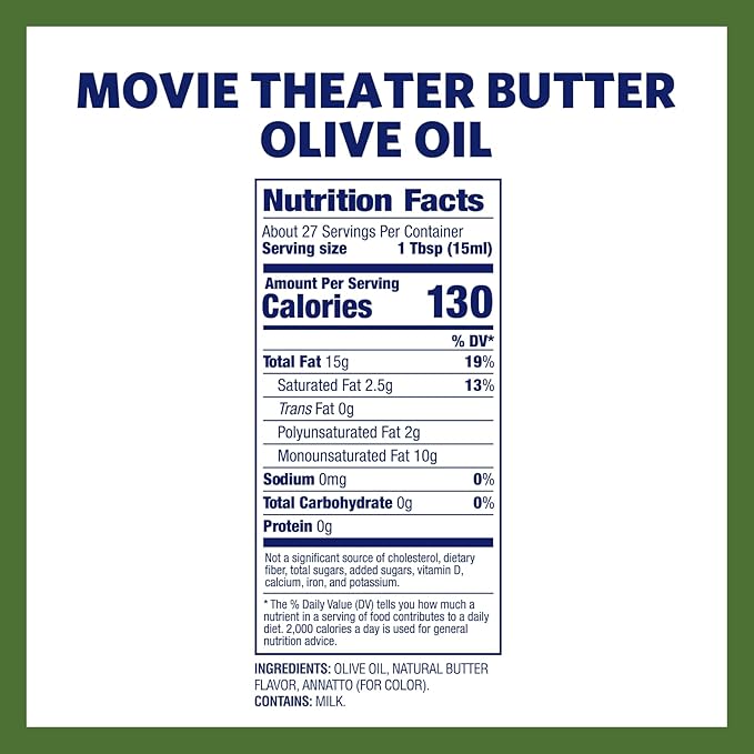 Kernel Season's Movie Theater Butter Olive Oil, Popcorn Oil, 13.75 Ounce