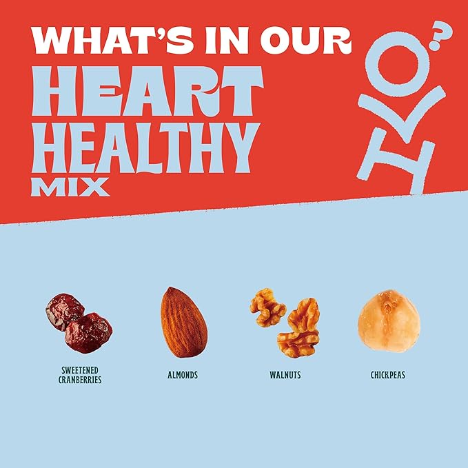 Orchard Valley Harvest Heart Healthy Blend, 1 Ounce Bags (Pack of 8), Almonds, Cranberries