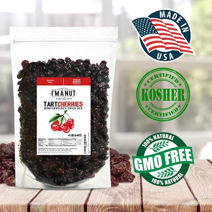 Dried Cherries 3 LB (48oz) Resealable Bag, Tart (Sour) Montmorency Variety - /sweetened