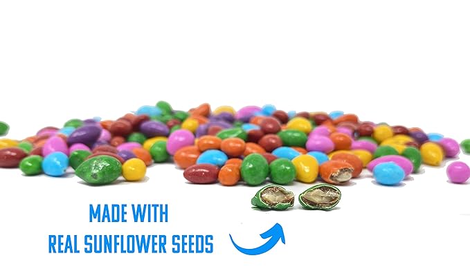 Chocolate Covered Sunflower Seeds Multicolored Candy Coated Treats - Rainbow Party Favors - Sweet