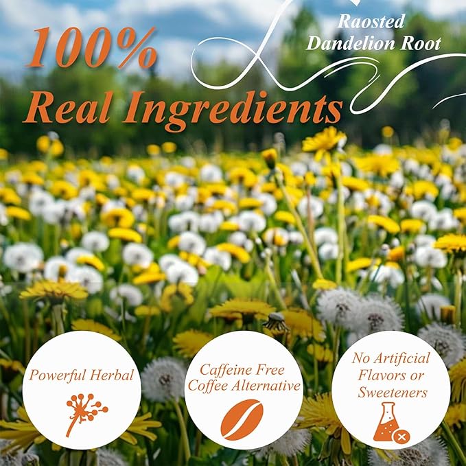 WT WEETEE Roasted Dandelion Root Tea Bags, 100 Count Dandelion Tea with Light Earthy & Roasted