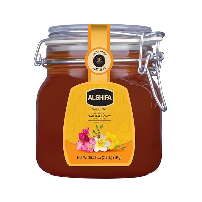 ALSHIFA Natural Honey 2.20lb (1kg) | Pack of 1 | Raw & Pure Honey Unpasteurized | 100% Pure