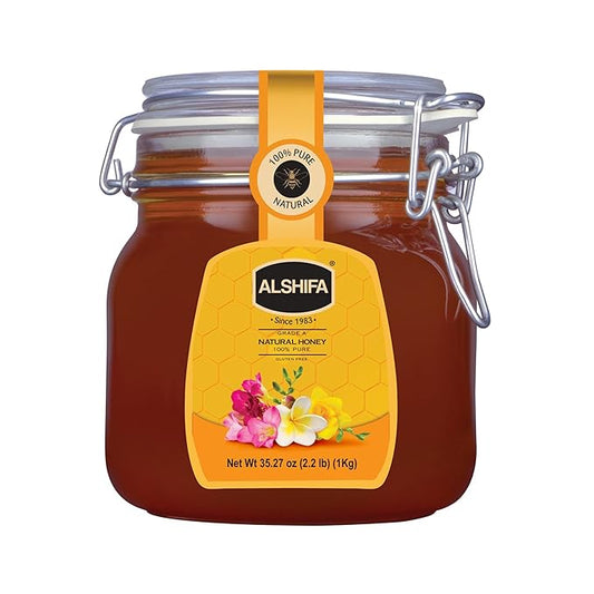 ALSHIFA Natural Honey 2.20lb (1kg) | Pack of 1 | Raw & Pure Honey Unpasteurized | 100% Pure