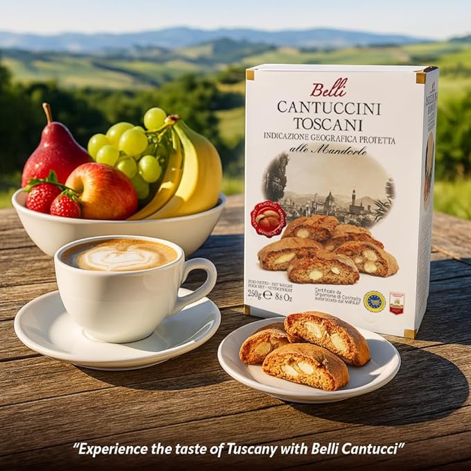 Italian Figs Biscotti | Made in Tuscany, Italy | Belli Traditional Semi Soft Biscuits