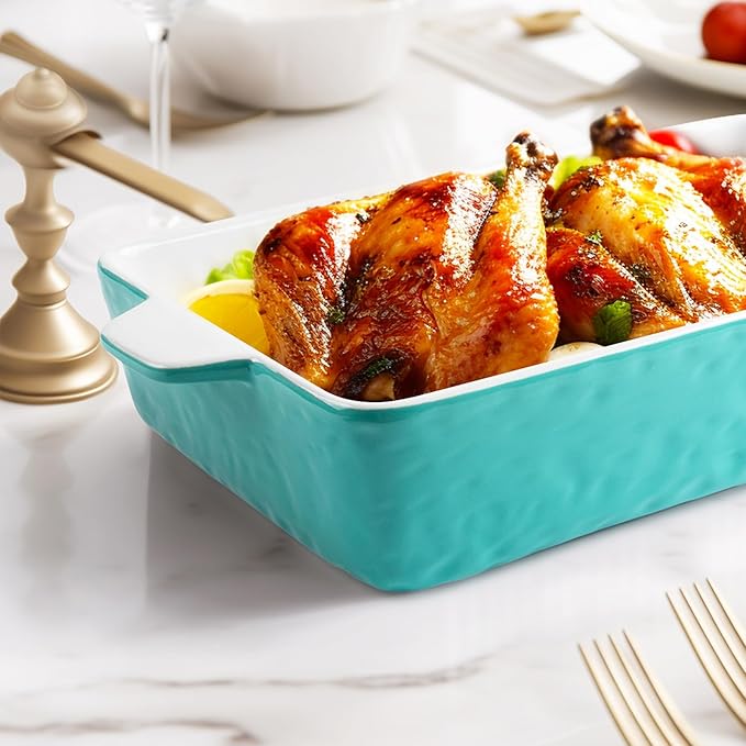 4 QT Baking Dish, Casserole Dishes for Oven, 9x13 Baking Pan with Handles, Lasagna Pan Deep
