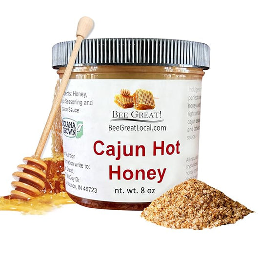 Bee Great Cajun Hot Honey – Sweet & Spicy Honey Infused with Cajun Peppers – Perfect for Pizza