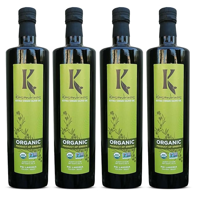Kasandrinos Organic Olive Oil Extra Virgin, Polyphenol Rich Greek Olive Oil, 100% Organic First