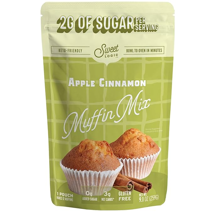 Sweet Logic Keto Baking Mix - Cinnamon Muffin - Gluten-Free - Dairy Free - Diabetic-Friendly - High