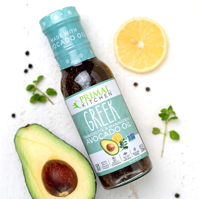 Primal Kitchen Italian Dressing, Balsamic Vinaigrette, and Greek Dressing & Marinade, Made with