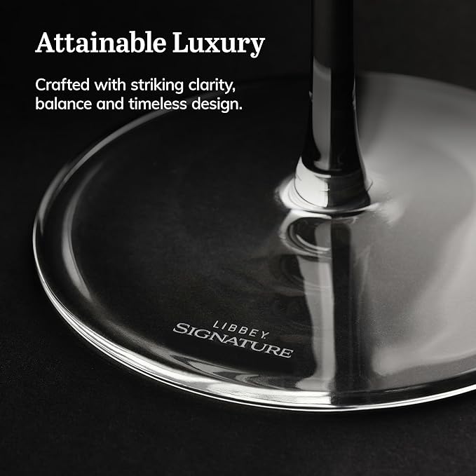 Libbey Signature Coupe Glasses Set of 4, Timeless Champagne Coupe Glasses for Drinks and Desserts