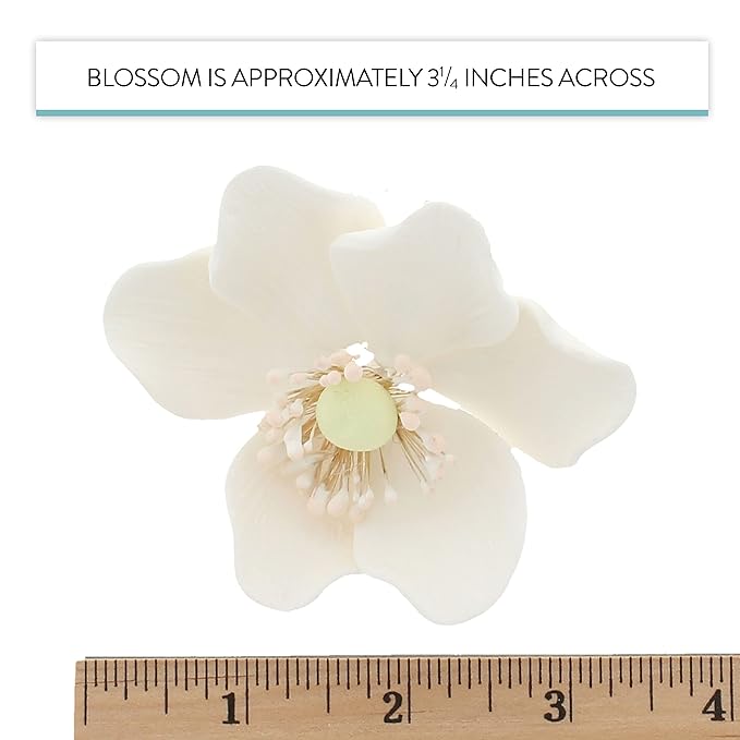 Global Sugar Art Poppy Anemone Sugar Cake Flowers, White with Green Center, 3 Count by Chef Alan