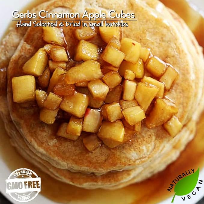 Gerbs Dried Cinnamon Sugar Apple Cubes 4 lbs. | Unsulfured, No Additives, Resealable Bag |