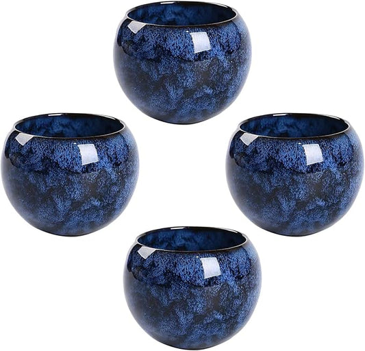 MQjzsh Chinese Japanese Traditional Ceramic Tea Cups, Mini Ceramic Kung Fu Tea Cups, Mate Cup Set