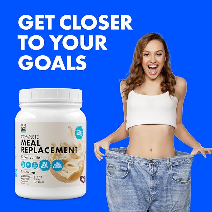 Yes You Can! Meal Replacement Shake - 20G Protein, 5G Fiber, 21 Vitamins & Minerals - Meal
