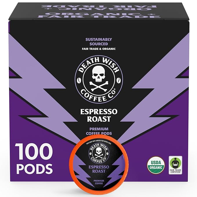 Death Wish Coffee - Single Serve Pods - Dark Roast Coffee Pods - Made with USDA Certified Organic