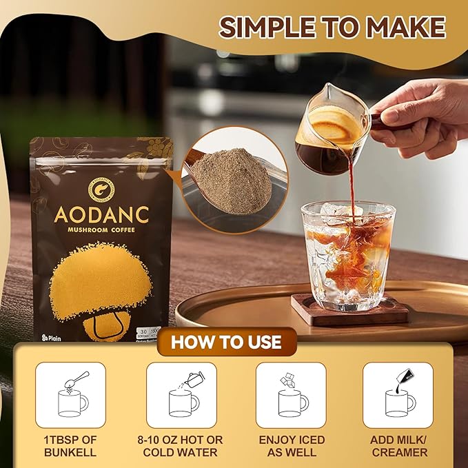 Mushroom Coffee is Produced in a US FDA-Registered Factory Mushroom Blend Instant Coffee for Energy