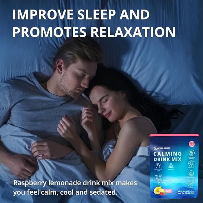 Powdered Drink Mix Calm - Adaptogenic Drink Mix with Magnesium Glycinate, Ashwagandha, Vitamin D