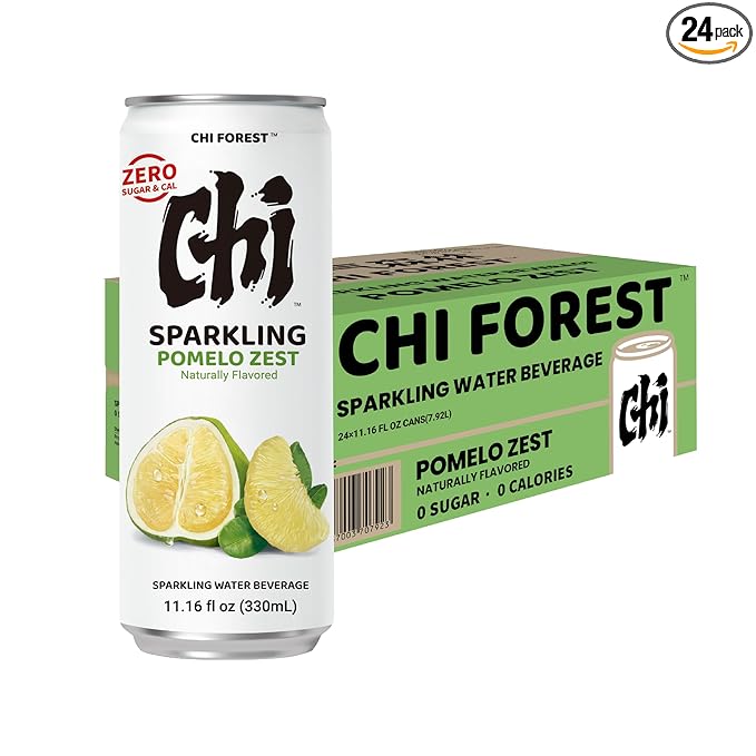 CHI FOREST Pomelo Sparkling Water Beverage, Zero Sugar Drinks, Zero Artificial Flavor, 11.16 fl oz