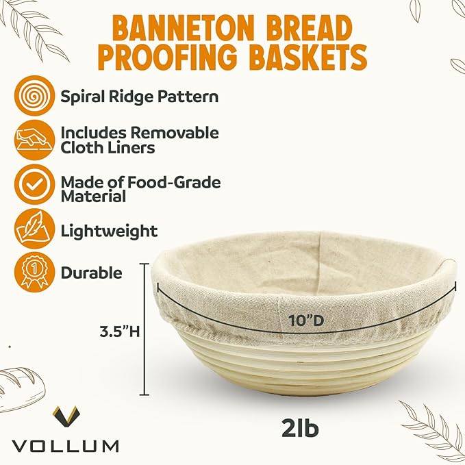 Banneton Bread Proofing Basket Sourdough Proofing Basket for Beginner & Professional Bakers