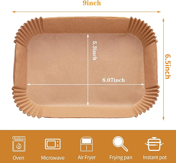 Ninja Air Fryer Liners Disposable, Ninja Dual Air Fryer Liners,150PCS Rectangle Air Fryer