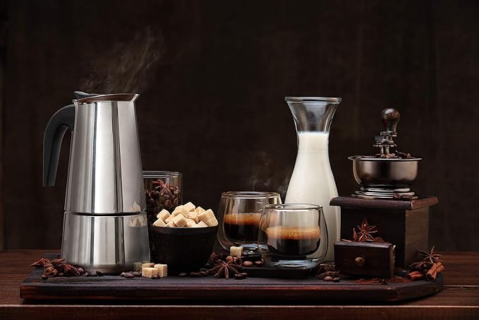 Mixpresso 9 Cup Greca Stovetop Espresso Pot 450ml/15oz, Moka Pot with Coffee Percolator Design