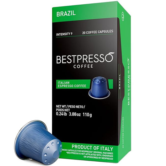 Bestpresso Coffee for Nespresso Original Machine 120 pods Genuine Espresso Brazil Blend Pods