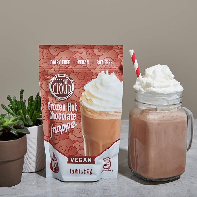 Coconut Cloud Frozen Hot Chocolate | Blended Instant Frappe Iced Cocoa | Add Nut Milk, Ice & Enjoy
