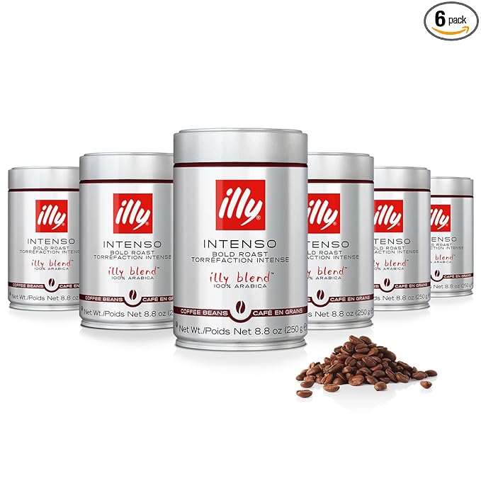 Illy Whole Bean Coffee, Intenso Bold Roast - Bold & Flavorful - 100% Arabica - Whole Beans