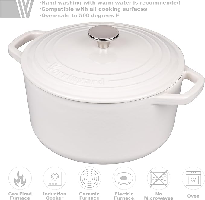 Enameled Cast Iron Dutch Oven Pot with Lid, for Bread Baking, Round Bread Oven- include Sourdough