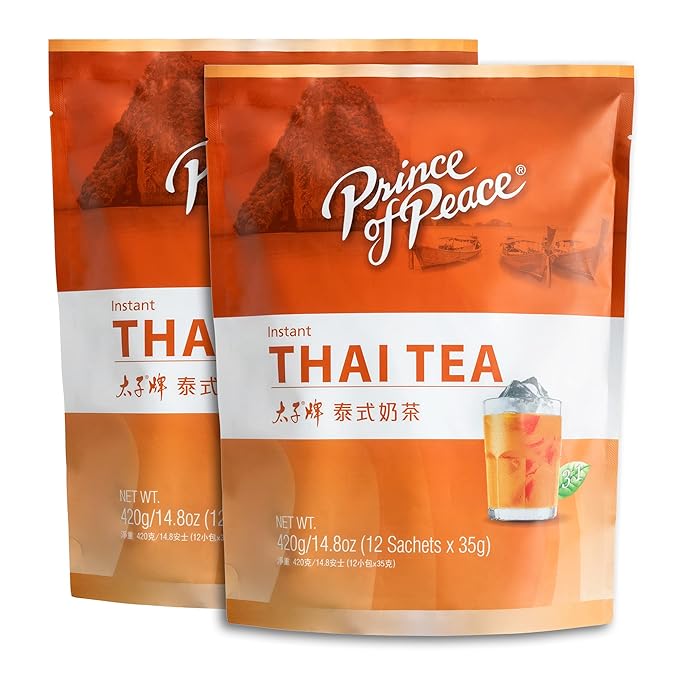 Prince of Peace 3 in 1 Instant Thai Tea Beverage, 24 Sachets Value Size – Instant Hot or Cold